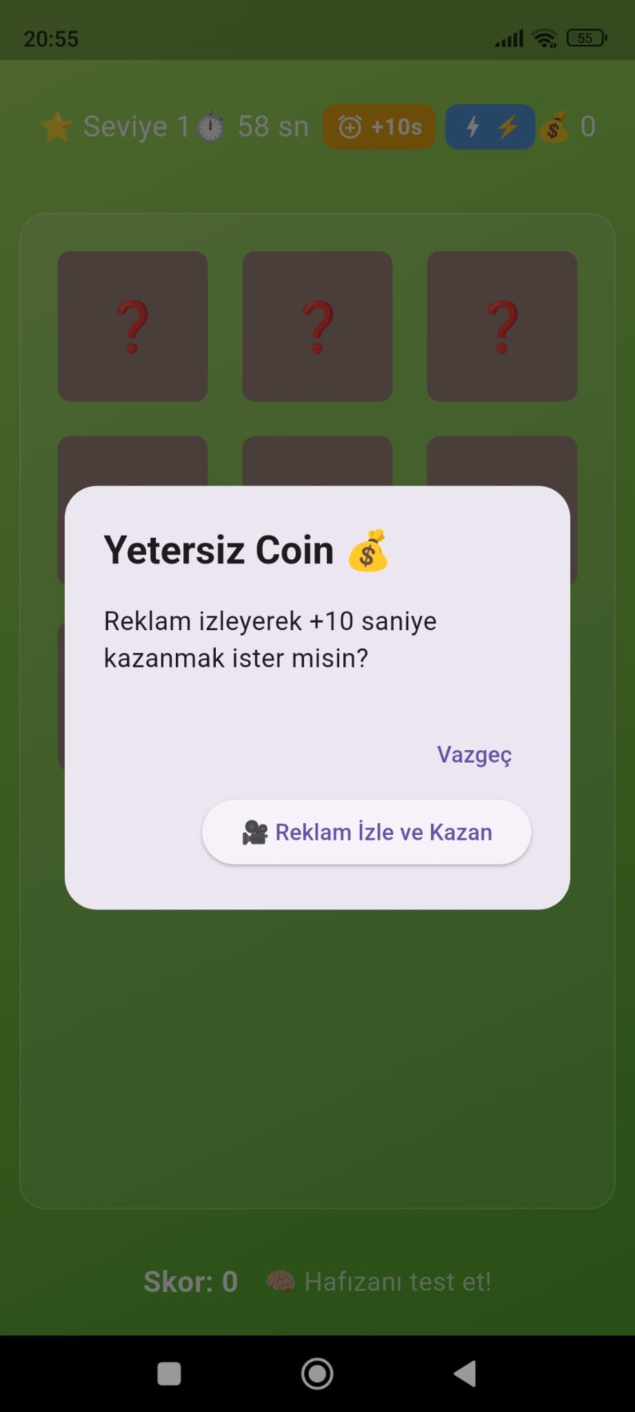 Memory Match - Hafıza Kartı Oyunu